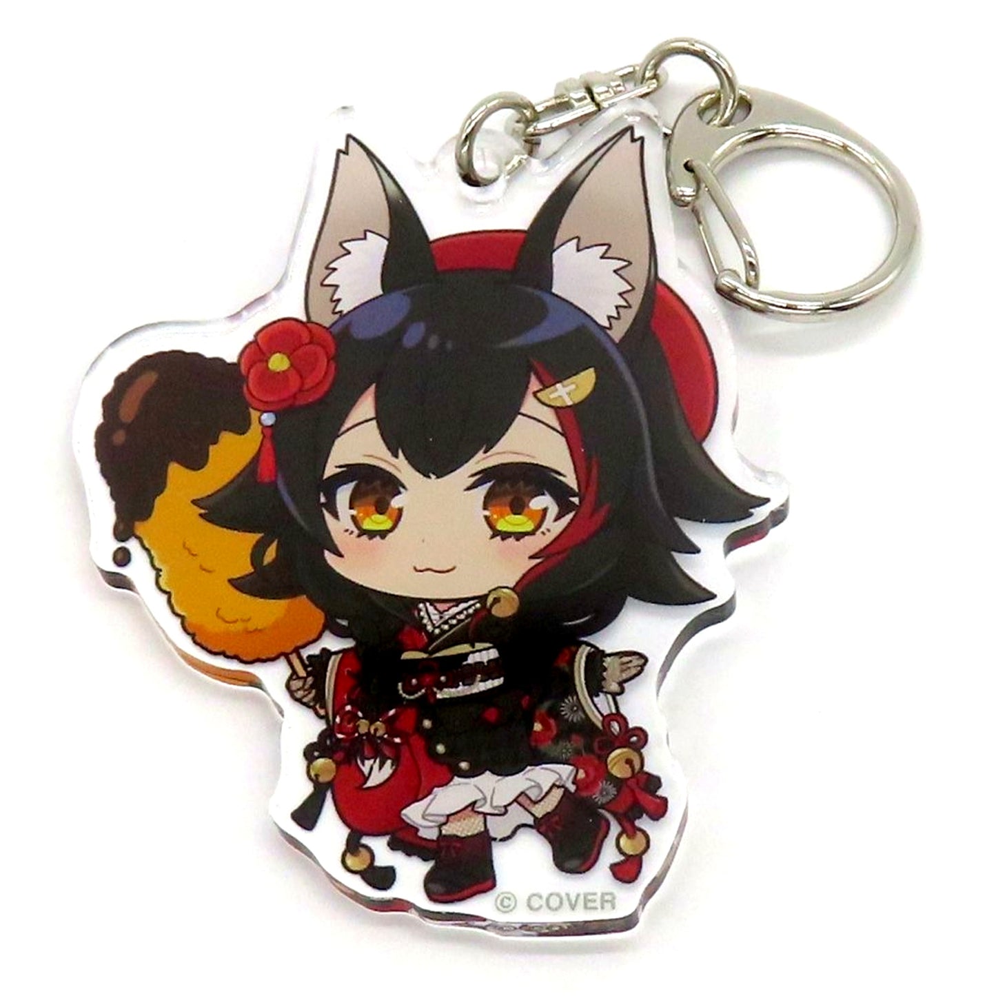Ookami Mio Hololive Regional Acrylic Keychain Kushikatsu Holotree Spring Breeze Flower Dance POP-UP SHOP & CAFE in Tree Village Osaka Venue Ltd [USED]