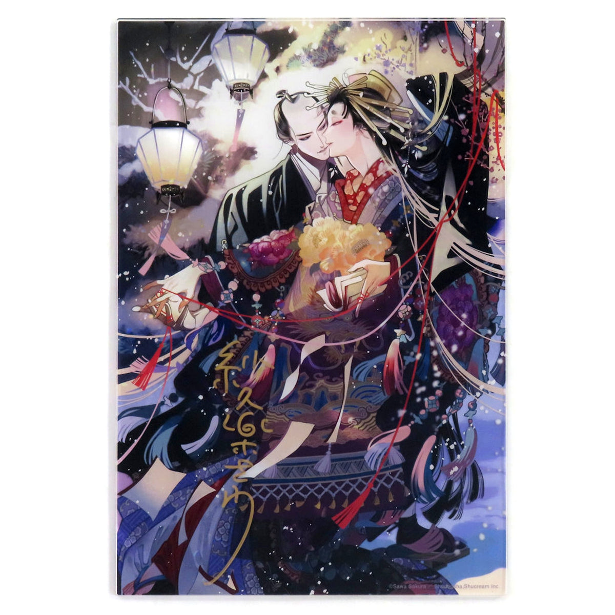 Momoki & Manji Autographed Illustration Acrylic Plate Momo to Manji on BLUE 10th Anniversary Project Goods [USED]