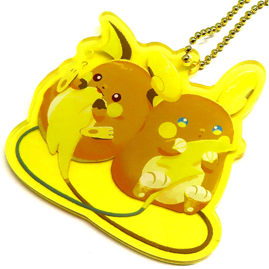 Raichu & Alolan Raichu Pokemon Acrylic Charm Collection Nitamono Doushi [USED]
