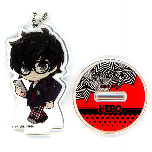 Protagonist P5R Uniform Ver. Persona 5 Royal & The Phantom X Trading Acrylic Stand Keychain Animax Cafe+ [USED]