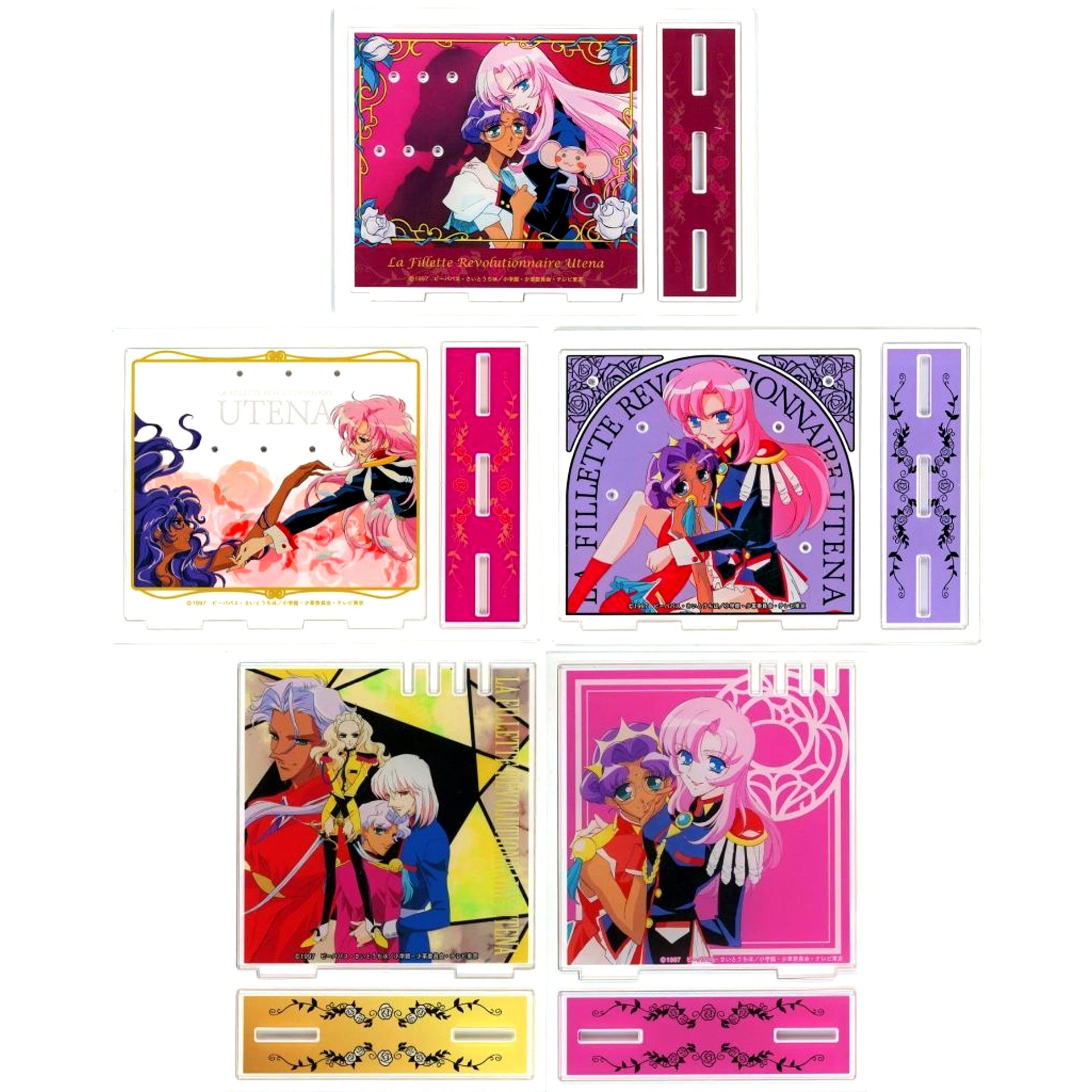 Set of 5 Daikichi Revolutionary Girl Utena Acrylic Stand Maru Kuji [USED]