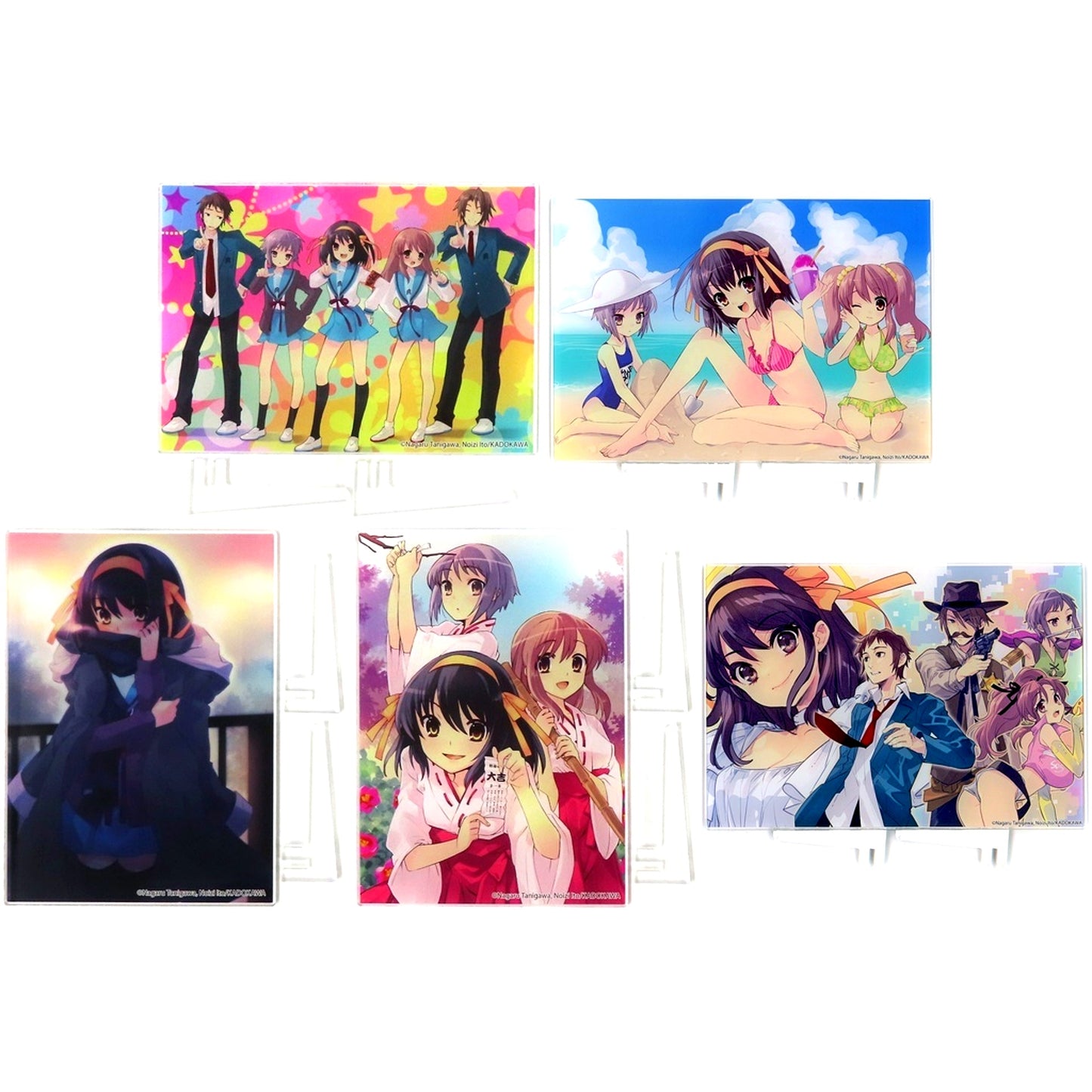 Set of 5 Acrylic Panel Kujibikido The Theater of Haruhi Suzumiya Online Kuji B Prize [USED]