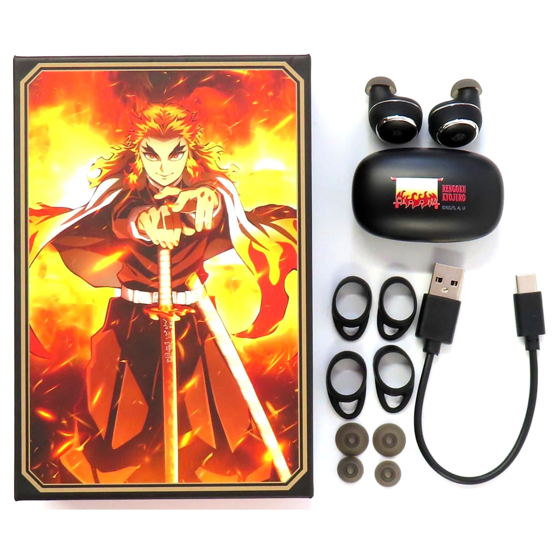 Kyojuro Rengoku Demon Slayer: Kimetsu no Yaiba Wireless Earphones ANIMA AOW01 ANIMA 2nd Wave [USED]