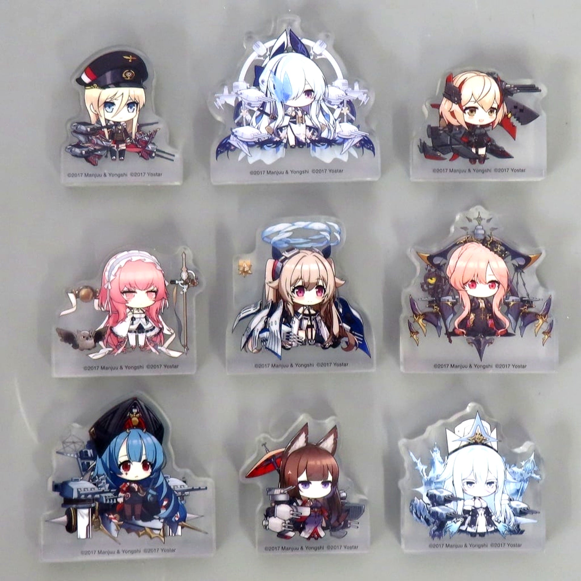 Set of 9 Azur Lane 7th Anniversary Korotto Acrylic Figure Collection Yostar OFFICIAL SHOP JR Akihabara Station Store Goods [USED]