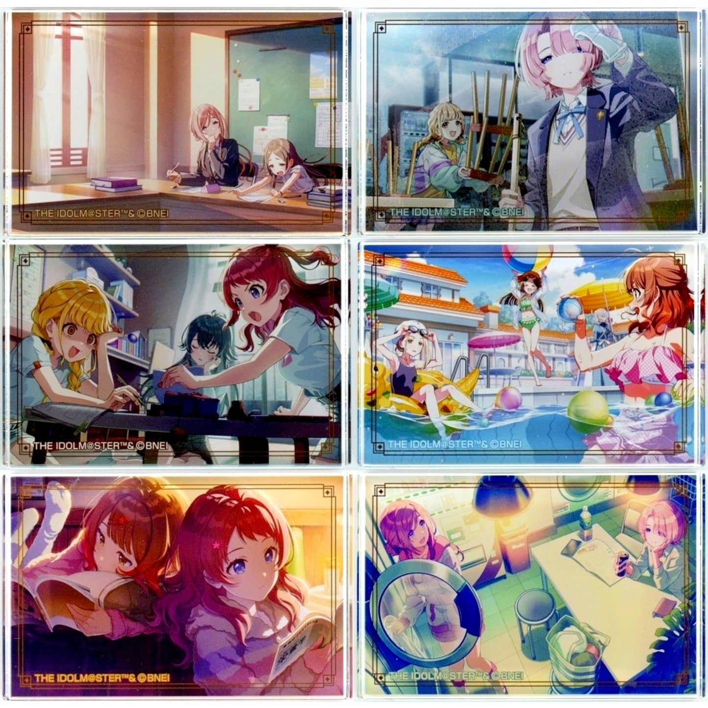 Set of 6 Gakuen IDOLM@STER HMV POP UP SHOP Acrylic Block Collection [USED]