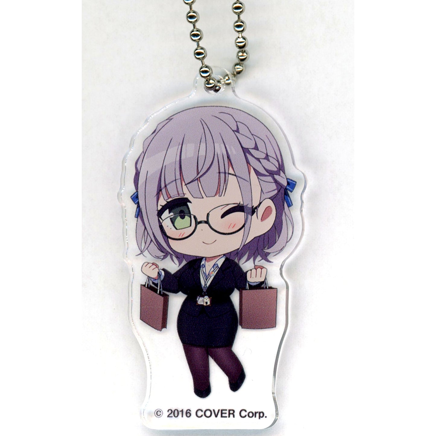 Shirogane Noel hololive Shiranui Kensetsu x Haneda Airport Garden Acrylic Keychain B Suit [USED]