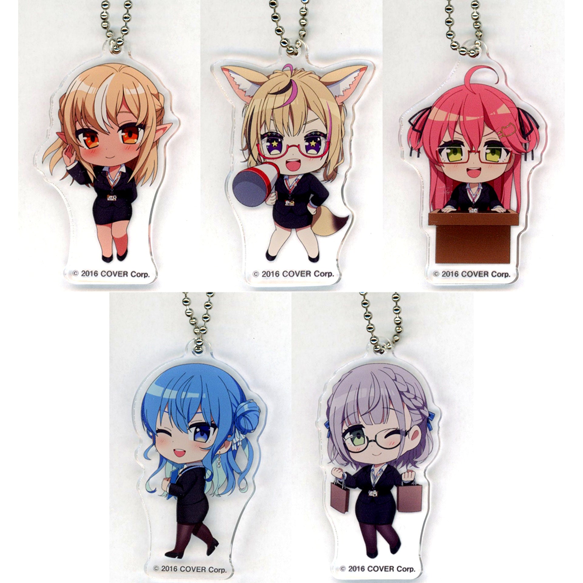 Set of 5 Shiranui Kensetsu x Haneda Airport Garden Acrylic Keychain B Suit [USED]