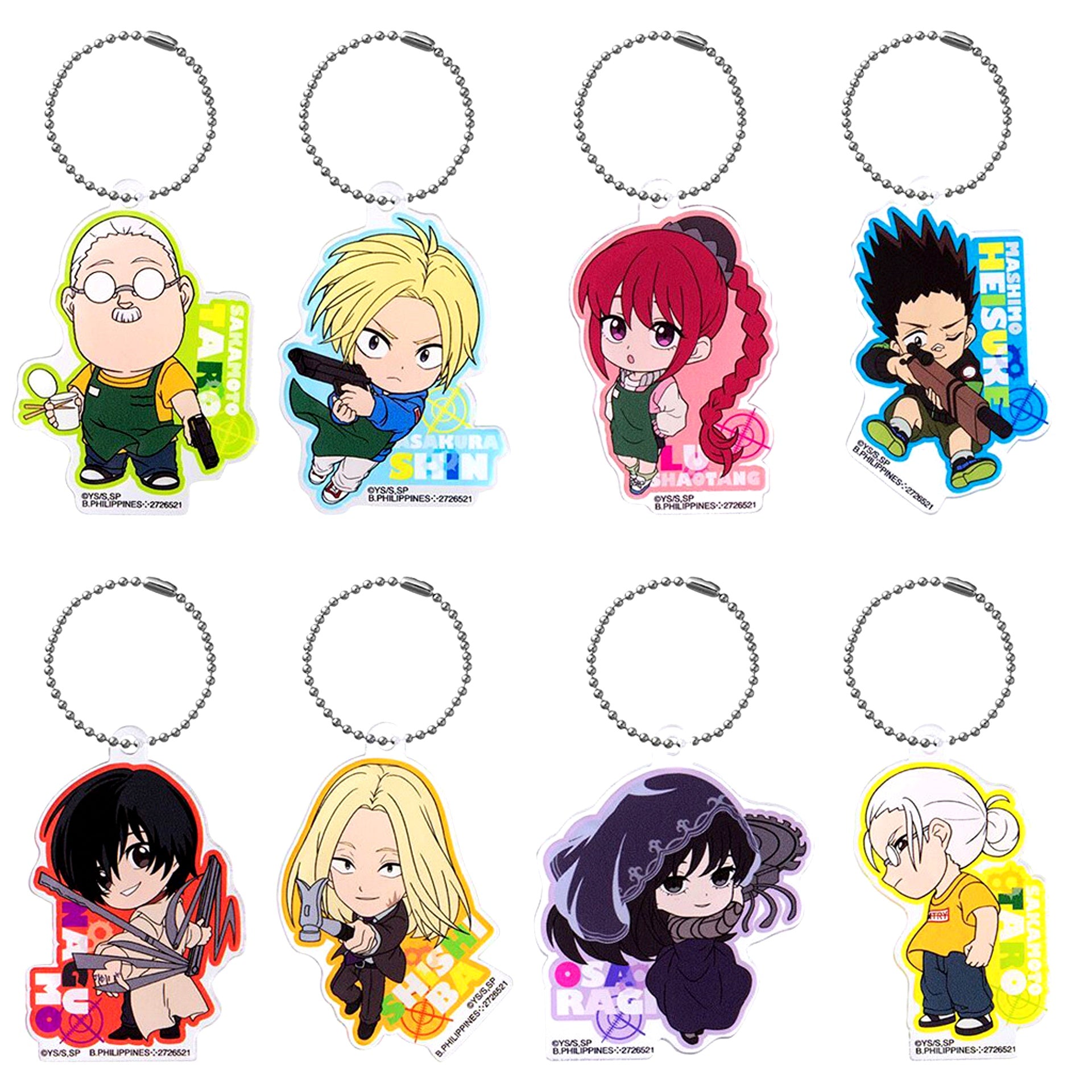 Set of 8 SAKAMOTO DAYS Acrylic Charm [USED]