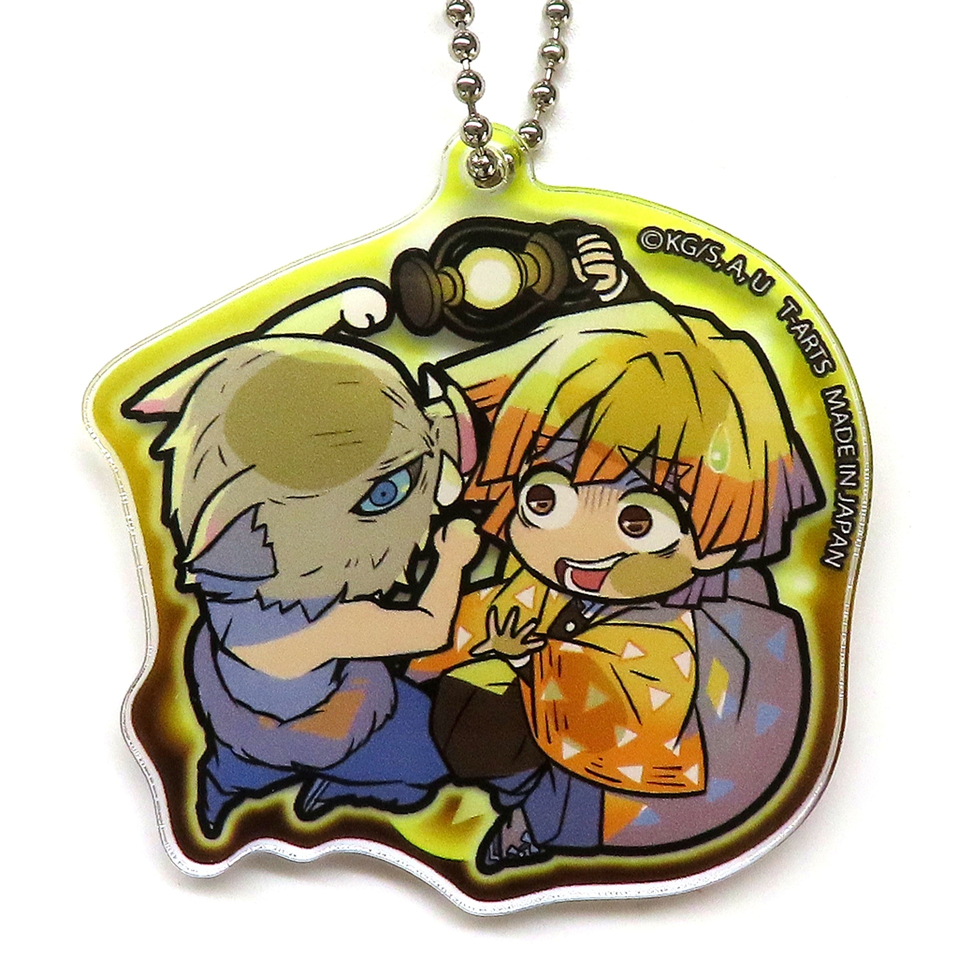 Zenitsu Agatsuma Inosuke Hashibira Demon Slayer Kimetsu no Yaiba Pita! Deforme Night Patrol Acrylic Keychain AmiAmi Bonus [USED]
