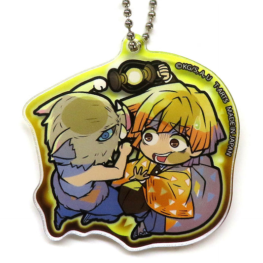 Zenitsu Agatsuma Inosuke Hashibira Demon Slayer Kimetsu no Yaiba Pita! Deforme Night Patrol Acrylic Keychain AmiAmi Bonus [USED]