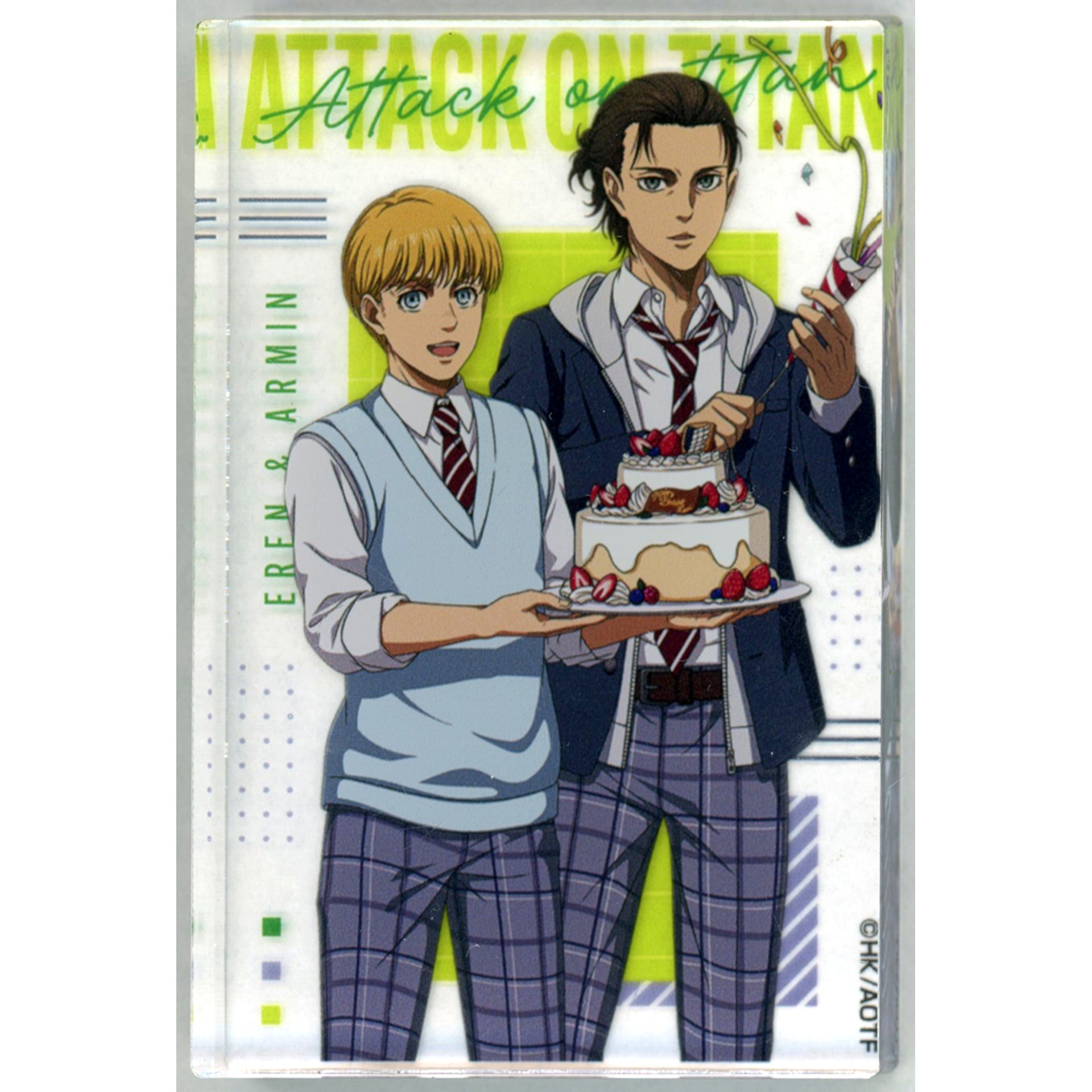 Eren Yeager & Armin Arlert School Uniform ver. Attack on Titan The Final Season POP UP SHOP Acrylic Block Collection [USED]