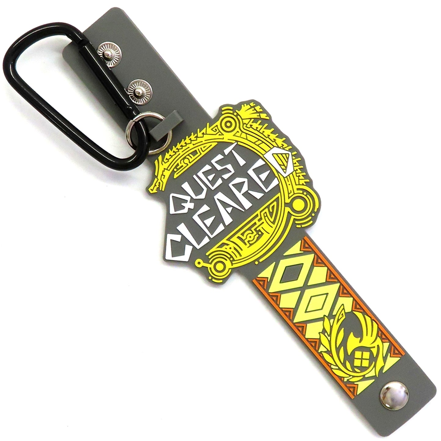 Quest Clear Monster Hunter Wilds Carabiner Rubber Keychain Yamada Denki Bonus [USED]