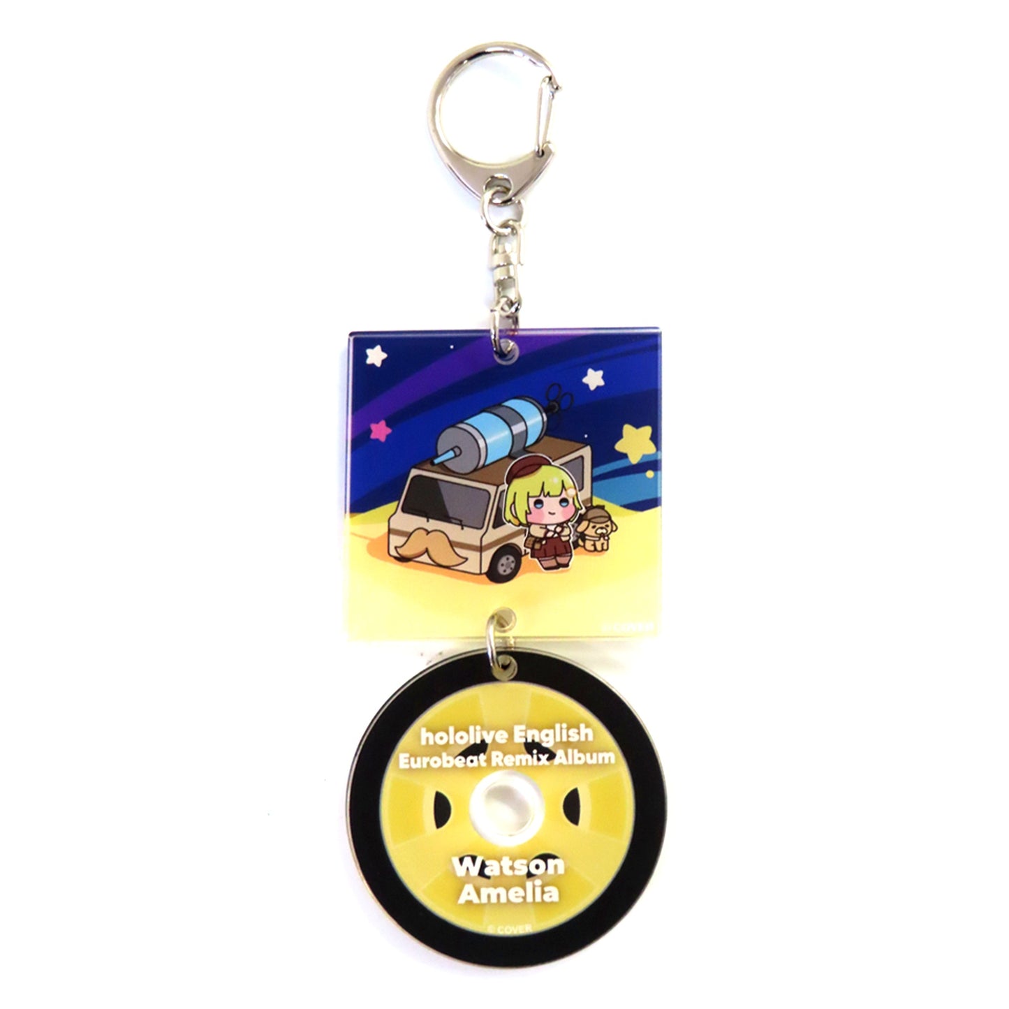 Watson Amelia hololive English Eurobeat Acrylic Keychain Eurobeat Remix Album [USED]