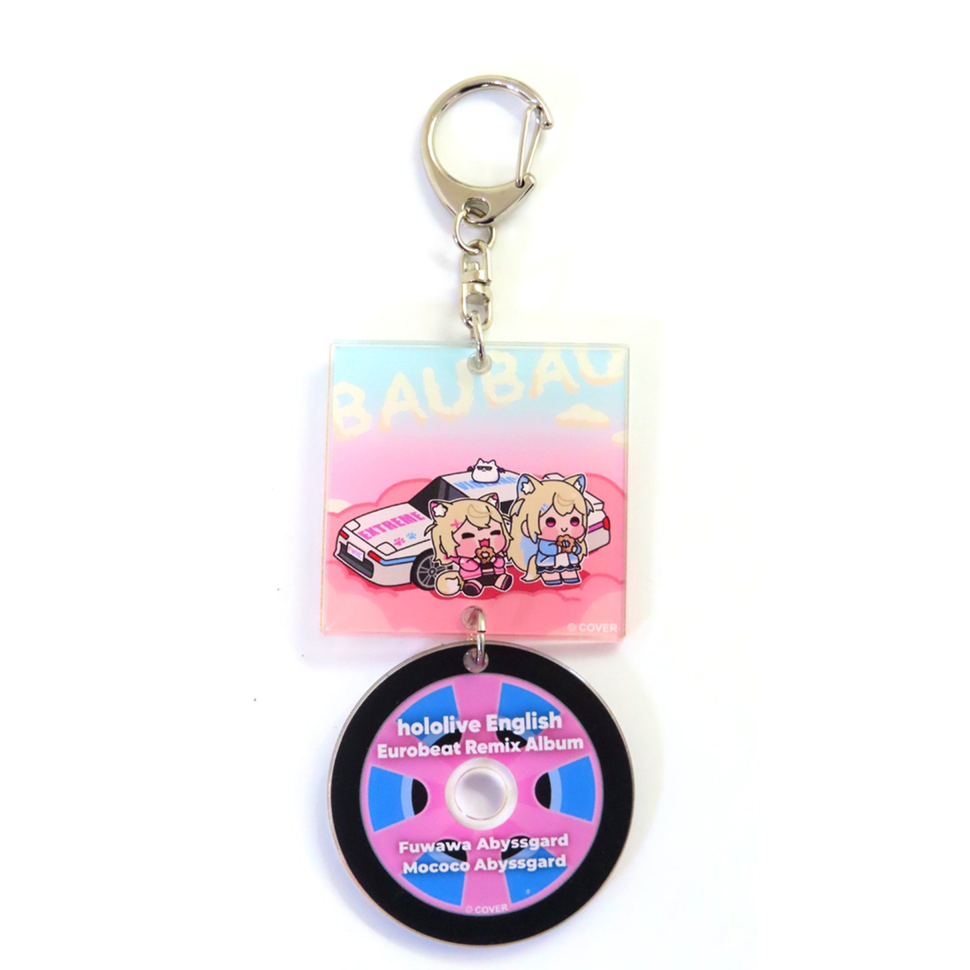 Fuwawa Abyssgard Mococo Abyssgard hololive English Eurobeat Acrylic Keychain Eurobeat Remix Album [USED]