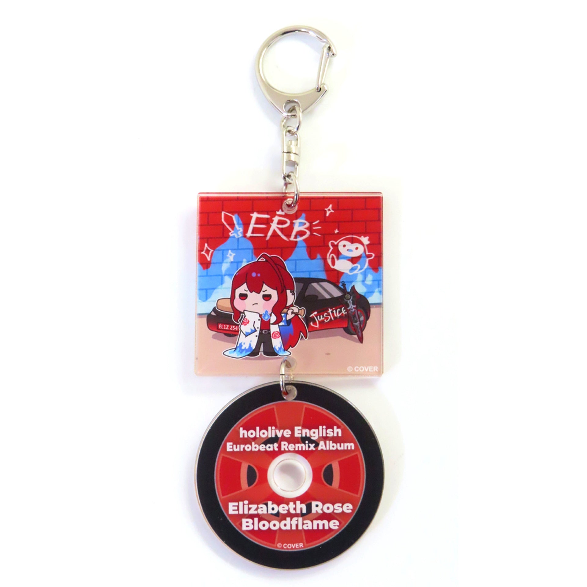 Elizabeth Rose Bloodflame hololive English Eurobeat Acrylic Keychain Eurobeat Remix Album [USED]