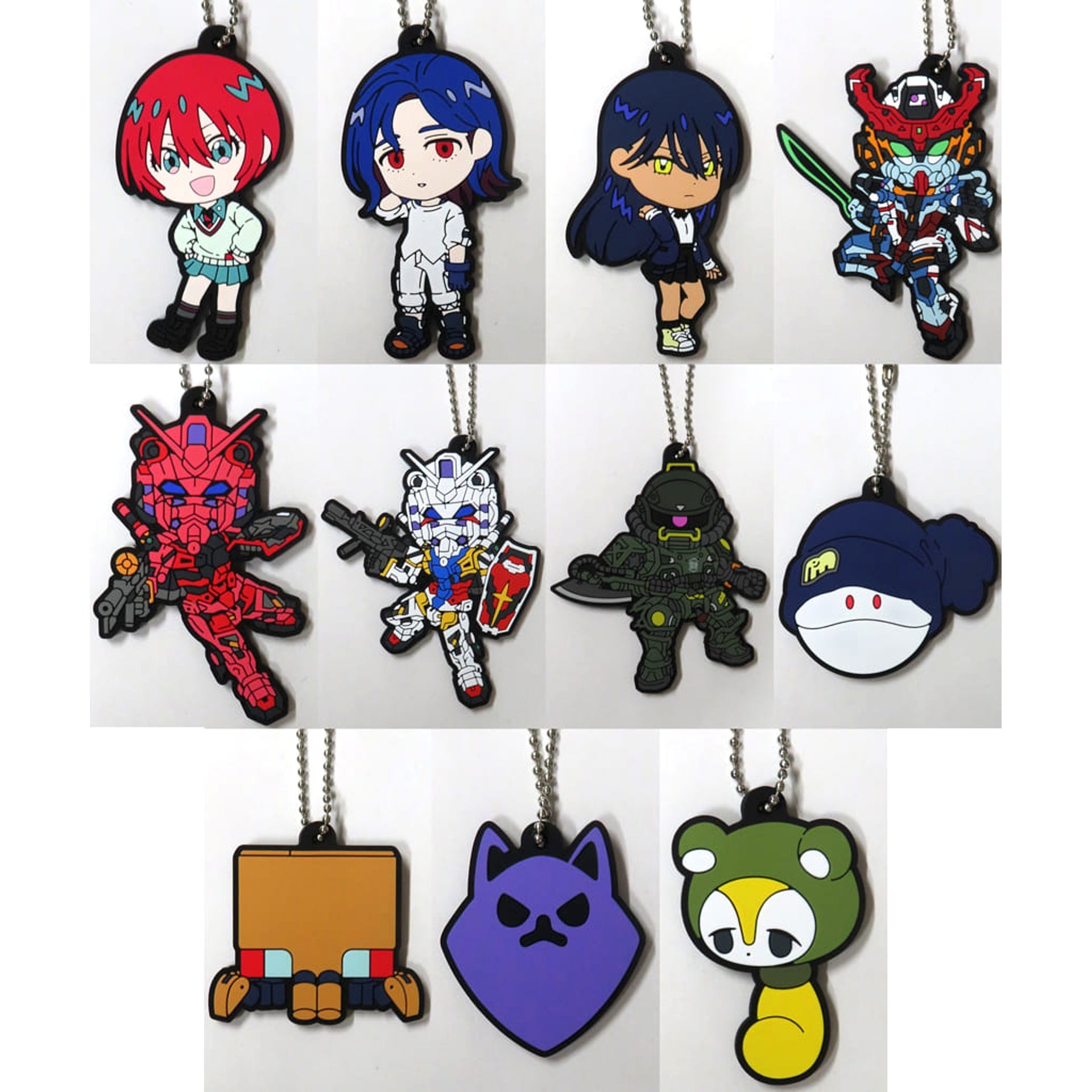 Mobile Suit Gundam: GQuuuuuuX Yuzuriha Amate & Others All 11 Types Set Ichiban Kuji Online Rubber Charm Kyunchara Illustrations Prize E [USED]