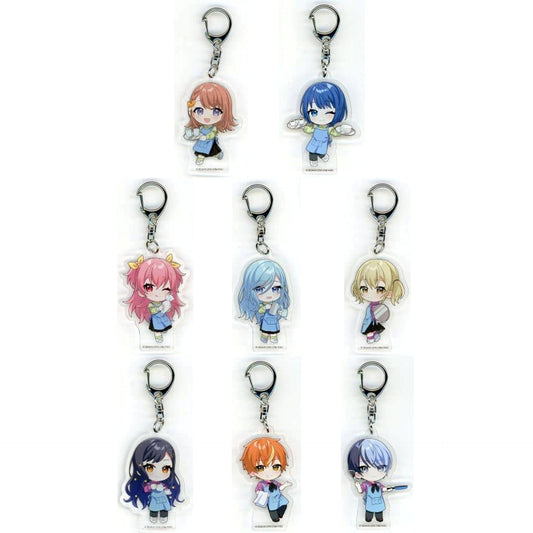 Colorful Stage! The Movie: A Miku Who Can't Sing Minori Hanasato & Others All 8 Types Set Mini Character Acrylic Keychain MORE MORE JUMP! Vivid BAD SQUAD Tower Records Cafe Limited Keychains [USED]