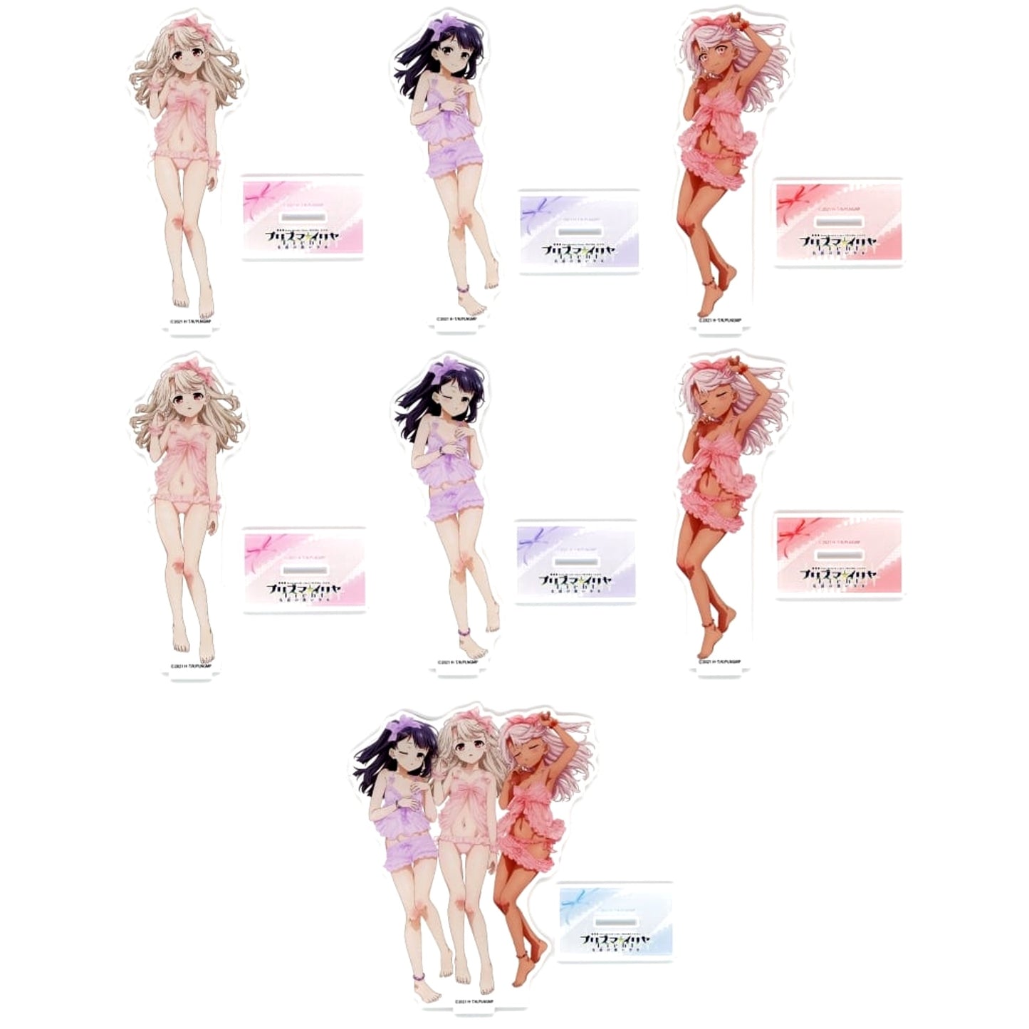 Fate/kaleid liner Prisma Illya Illyasviel Von Einzbern & Others All 7 Types Set DMM Scratch! Pajama Party Acrylic Stand Prize C Acrylic Stands [USED]