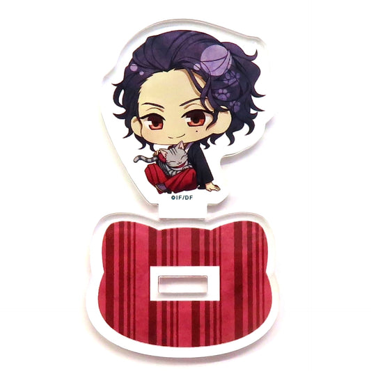 Ryoma Sakamoto Hakuoki 15th Anniversary Project Ouka Shoden Playing with Cats Chibi Character Acrylic Stand Otomate Capsule [USED]