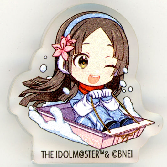 China Kuramoto Gakuen Idolmaster Mini Character Matte Acrylic Block AtofES x Sayama Ski Resort Sayama Winter mode [USED]