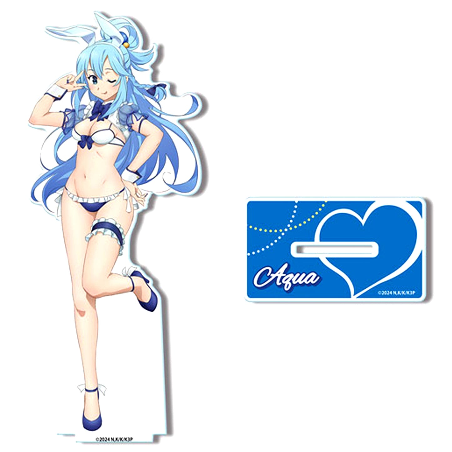 Aqua Bunny Swimsuit Ver. Design 01 Illustration Acrylic Stand KonoSuba God's Blessing on This Wonderful World! 3 [USED]