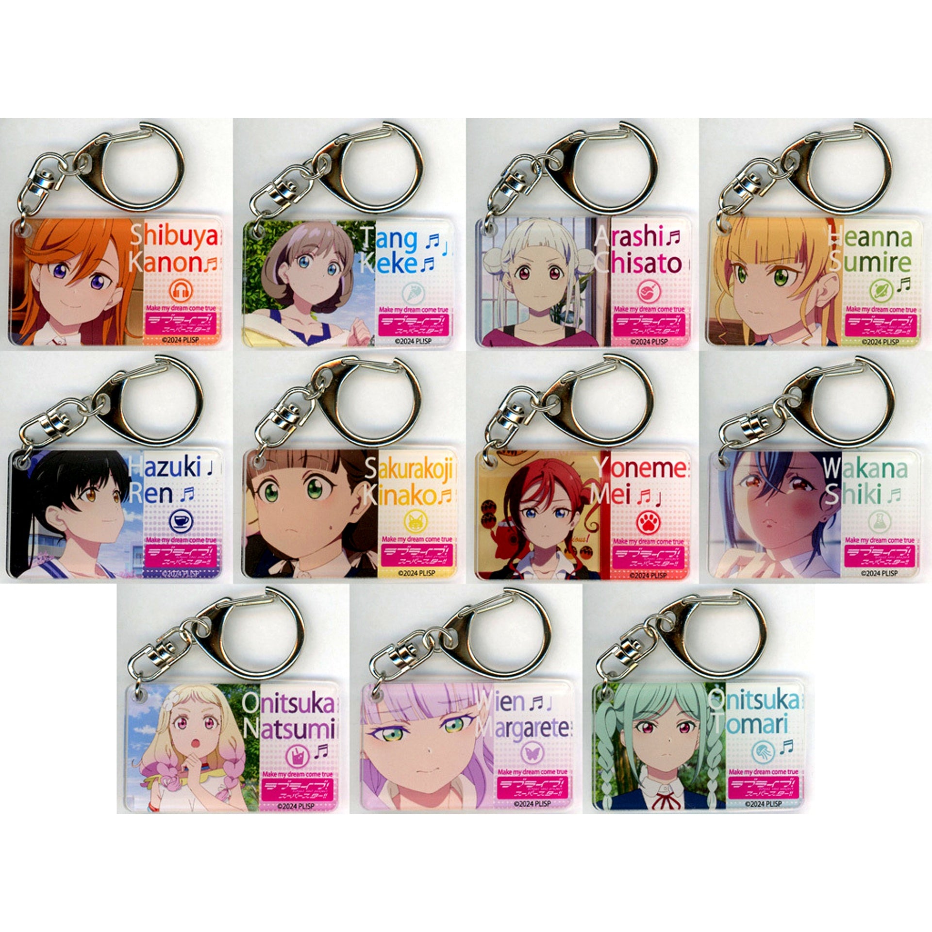 Set of 11 Love Live! Superstar!! O.A.M.C. Acrylic Keychain Collection [USED]