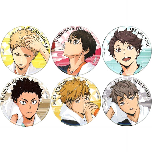 Set of 6 Haikyu!! x Gokurakuyu RAKU SPA Best High Kyu Day 2nd Trading Button 2nd Bath ver. [USED]
