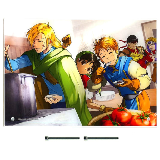 Suikoden I and II HD Remaster Gate Rune and Dunan Unification Wars Group Newly Drawn Illustration A4 Acrylic Panel PS5/Switch Game Famitsu DX Pack Included Bonus Single [USED]