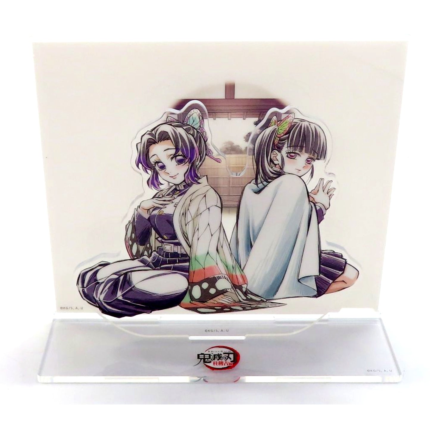 Shinobu Kocho & Kanao Tsuyuri Hashira Newly Drawn Illustration Shinobu and Kanao Acrylic Stand with Background Demon Slayer: Kimetsu no Yaiba Hashira Training Arc x ufotable Cafe x Machi Asobi CAFE Real-Time Cafe [USED]