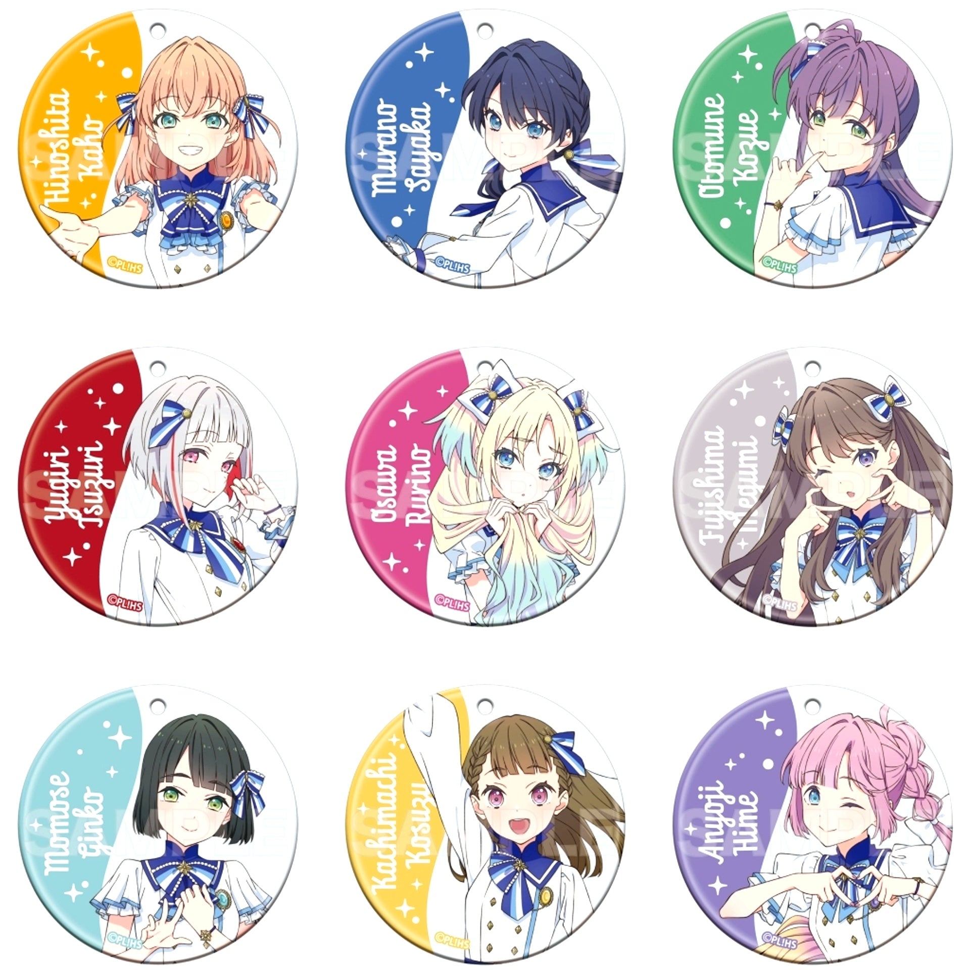 Set of 9 Love Live! Hasunosora Girls' High School Idol Club Clear Soft Keychain A [USED]