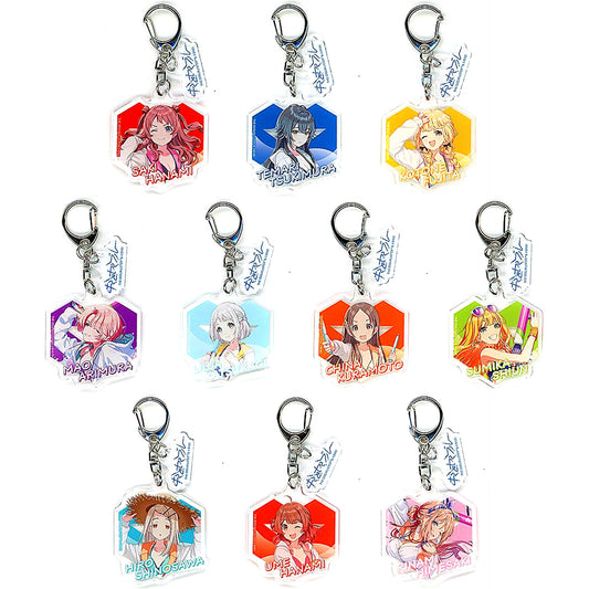 Set of 10 Gakuen Idolmaster Acrylic Keychain with Parts 01 Summer 2024 Ver. [USED]