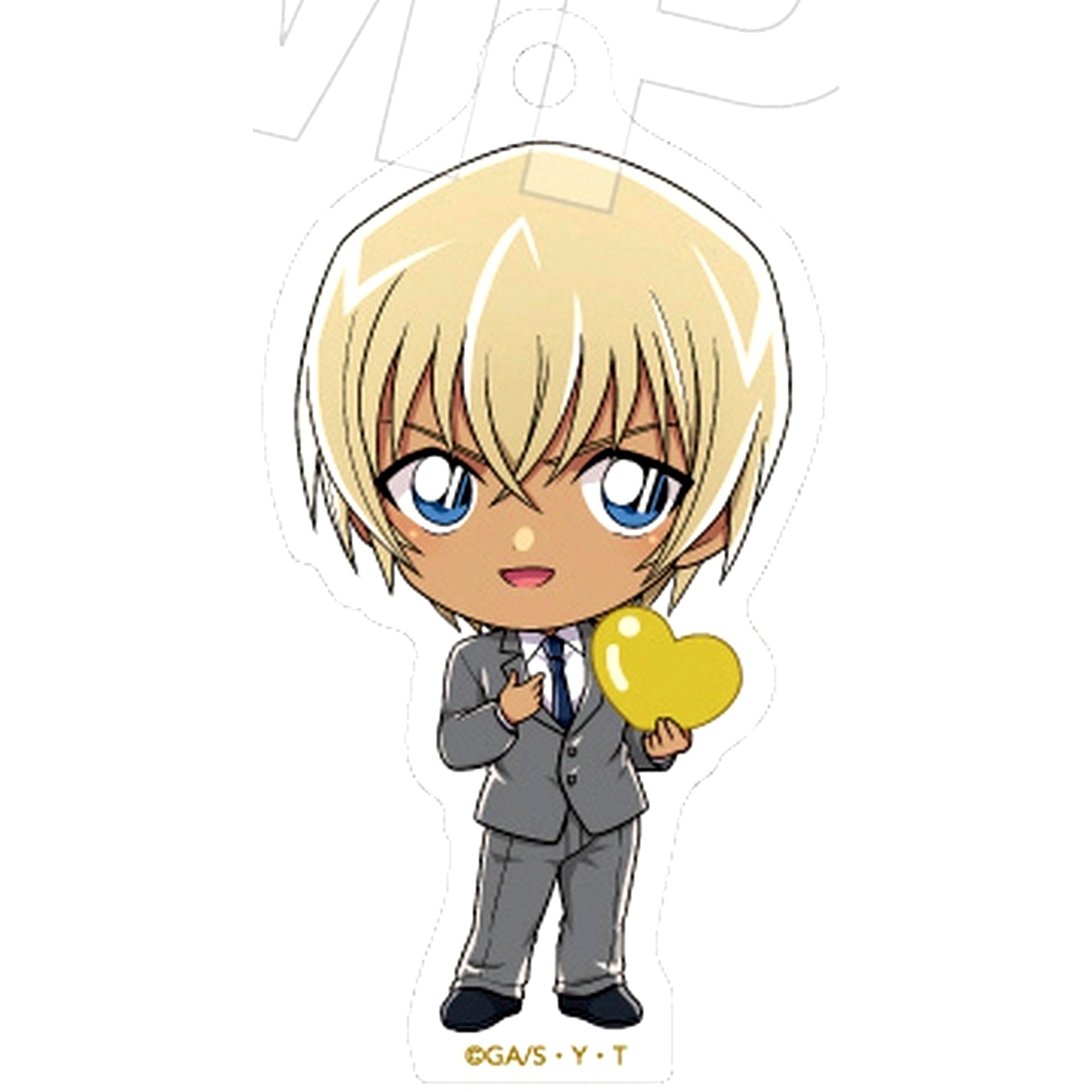 Toru Amuro Detective Conan Acrylic Keychain Collection Colorful Heart 2 [USED]