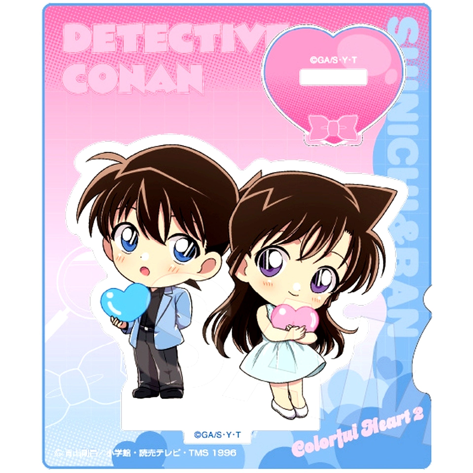 Shinichi Kudo & Ran Mouri Detective Conan Colorful Heart 2 Acrylic Stand [USED]