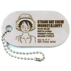 Monkey D. Luffy G Prize Dog Tag Metal Charm Ichiban Kuji One Piece Roger Pirates Legend of Pirates [USED]