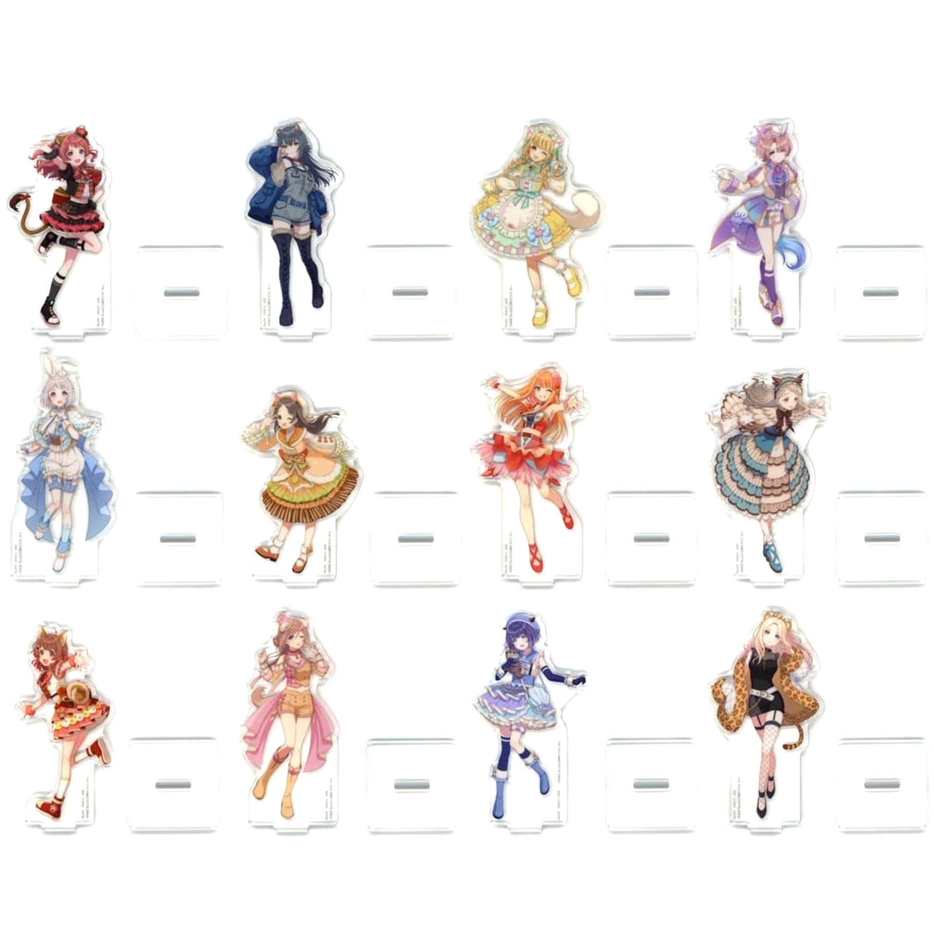 Saki Hanami & Others Gakuen iDOLM@STER All 12 Types Set Ichiban Kuji Original Illustration Acrylic Stand Prize P [USED]