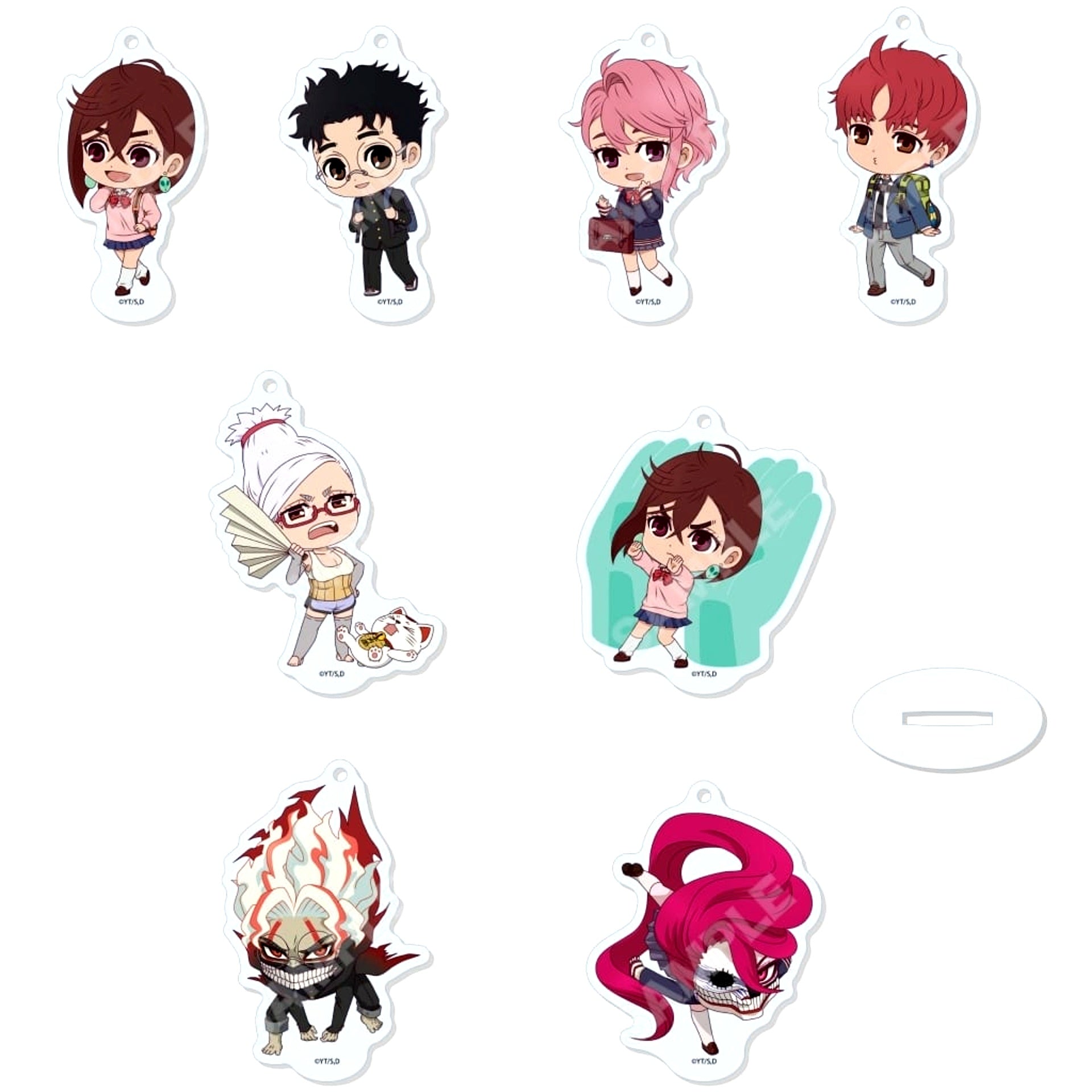 Dandadan Marutto Stand Keychain 01.A Set of 8 [USED]