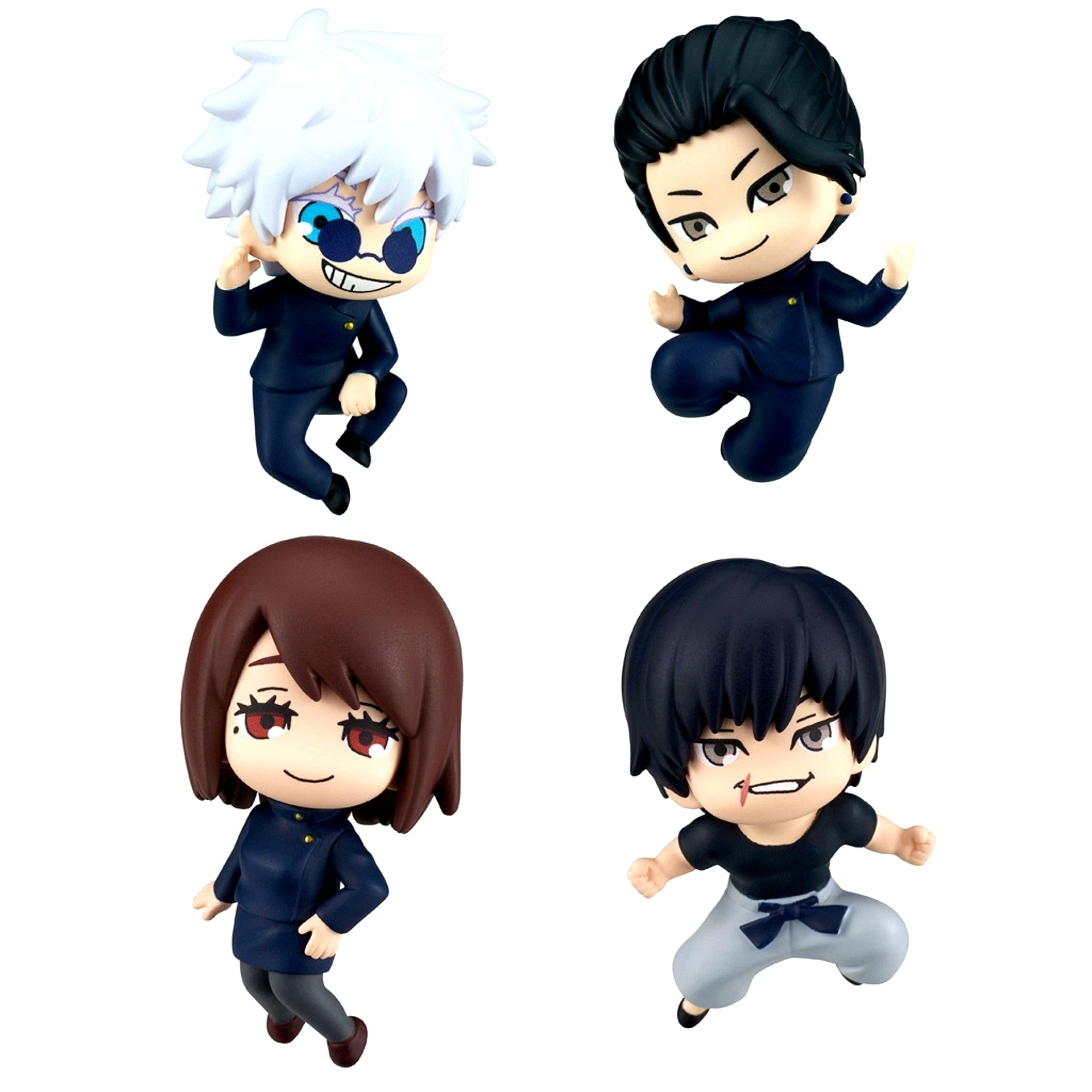 Set of 4 Defo Fig Jujutsu Kaisen Hidden Inventory Premature Death Keychain [USED]
