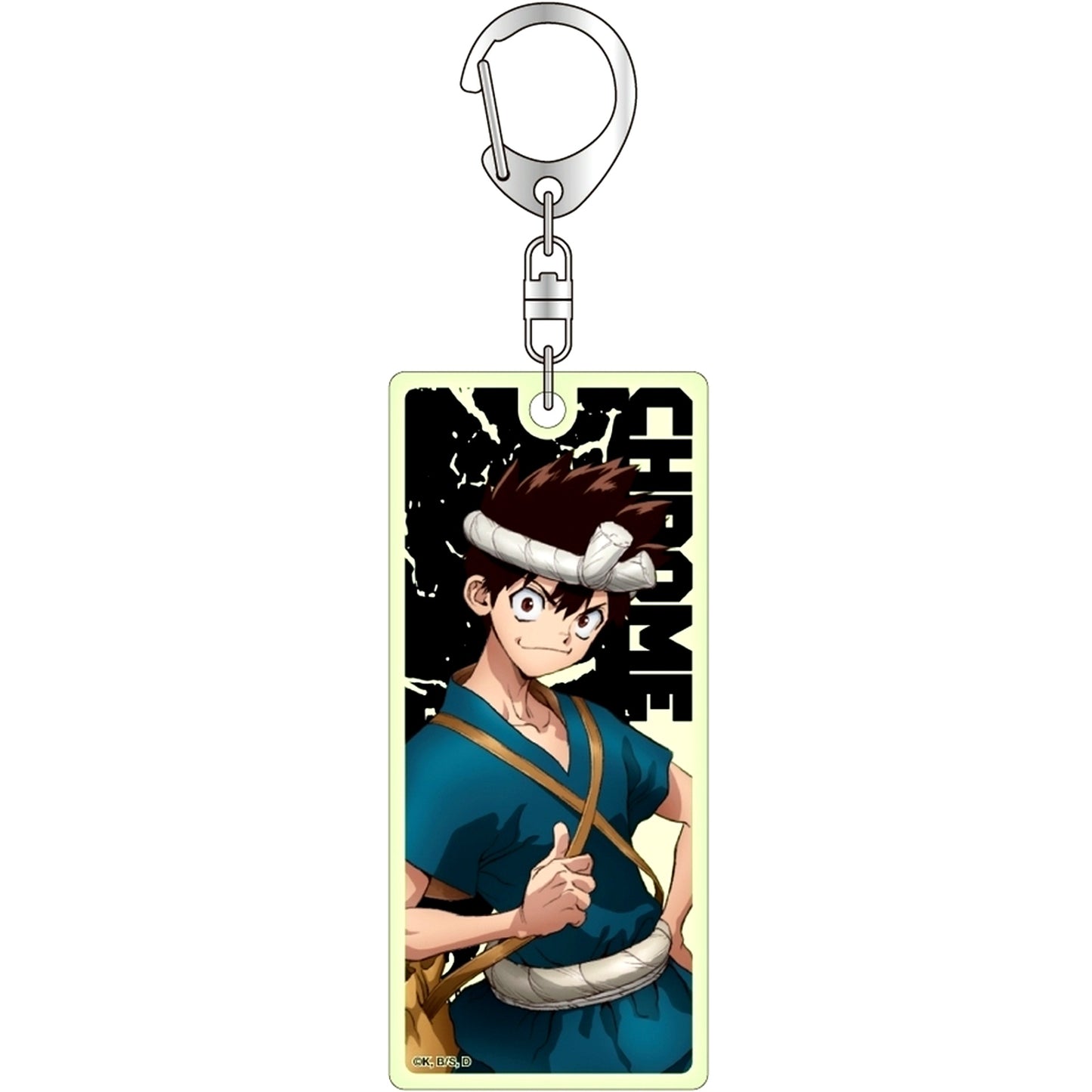Chrome Dr. STONE Glow in the Dark Phosphorescent Acrylic Keychain [USED]