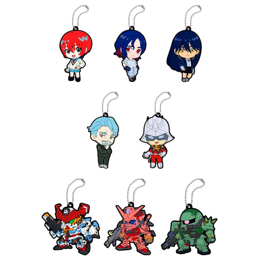 Set of 8 Mobile Suit Gundam GQuuuuuuX Capsule Rubber Mascot [USED]