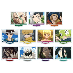 Dr. STONE Senku Ishigami & Others All 11 Types Set Trading Acrylic Stand Featuring Scene Stills Acrylic Stands [USED]
