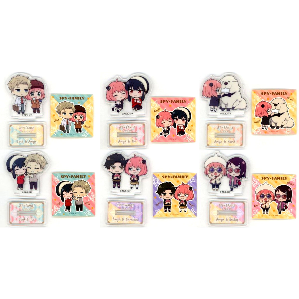 Set of 6 Spy x Family Puchi Acrylic Stand Duo Collection [USED]