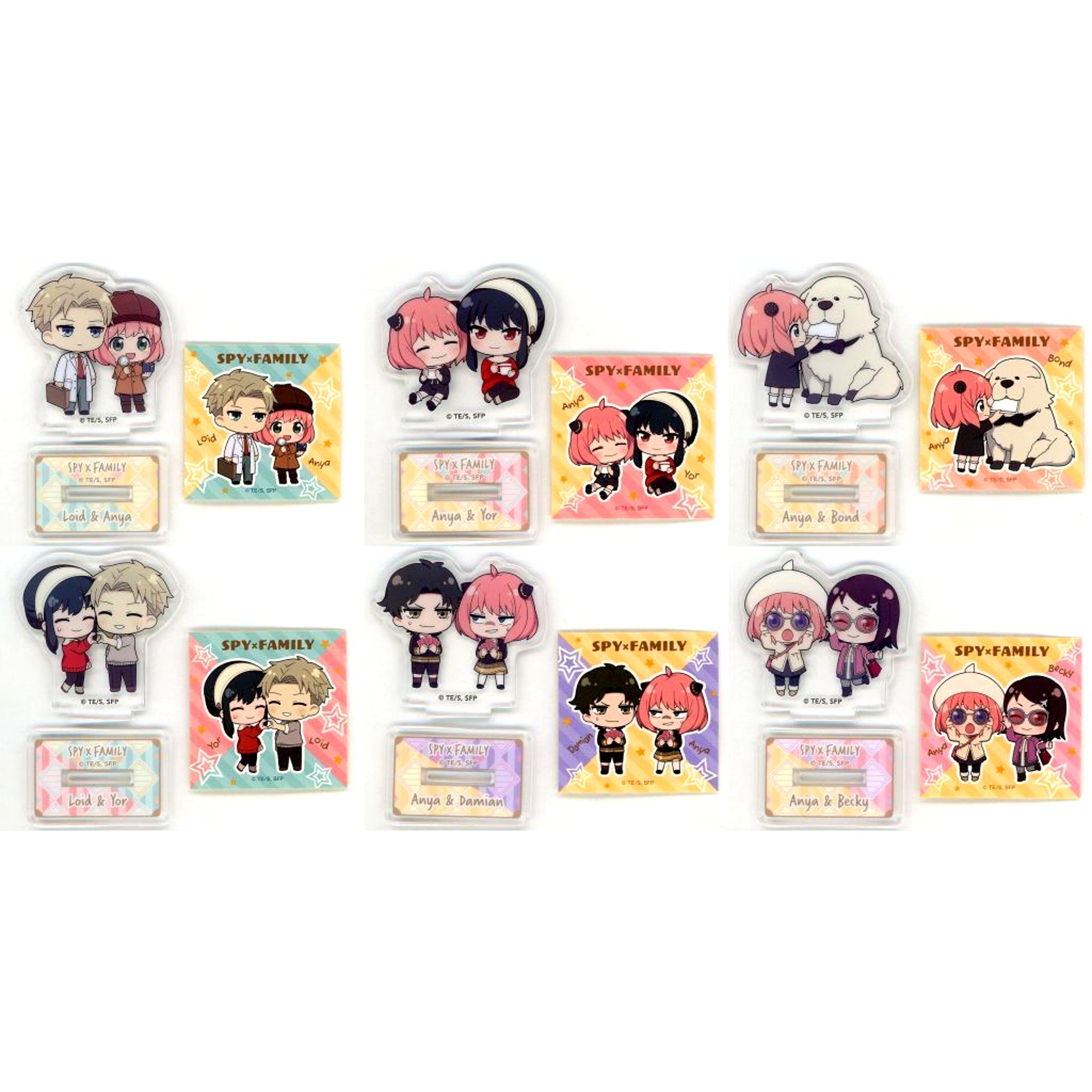 Set of 6 Spy x Family Puchi Acrylic Stand Duo Collection [USED]
