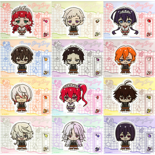 Set of 12 Bungo Stray Dogs x Chugai Grace Cafe Trading Acrylic Stand Fruit Parlor Ver. [USED]