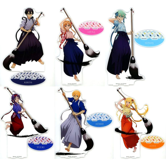 Set of 6 Calligraphy Art Ver. A Prize Super Ichigeki Hit Prize Sword Art Online Illustration Extra Large Acrylic Stand Ichigeki Collection Kuji [USED]