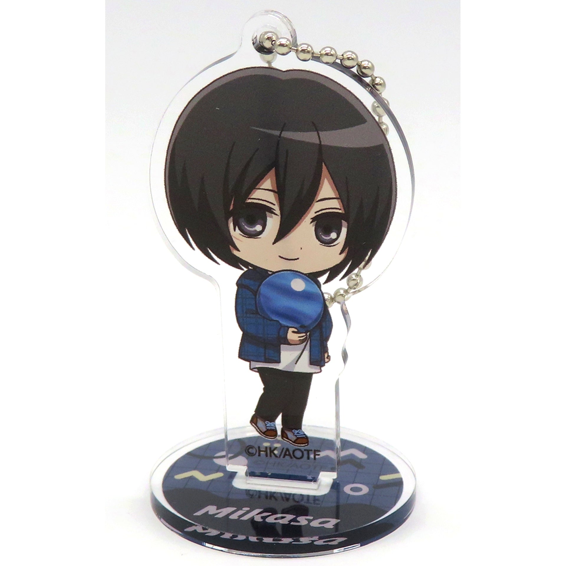 Mikasa Ackerman Attack on Titan x ROUND1 Trading Chibi Character Activity ver. Acrylic Stand Keychain [USED]