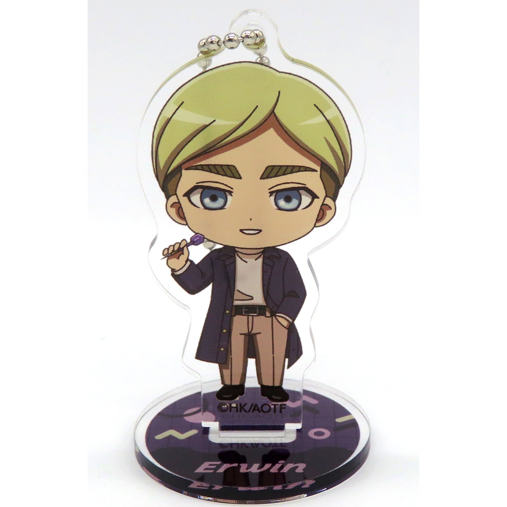 Erwin Smith Attack on Titan x ROUND1 Trading Chibi Character Activity ver. Acrylic Stand Keychain [USED]