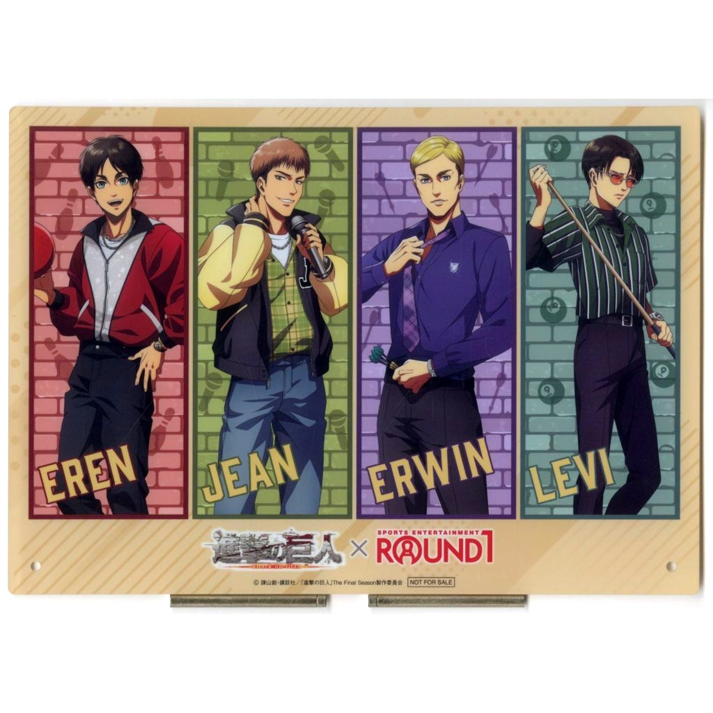 Group Retro Style Fashion ver. Attack on Titan Original A4 Acrylic Plate ROUND1 [USED]