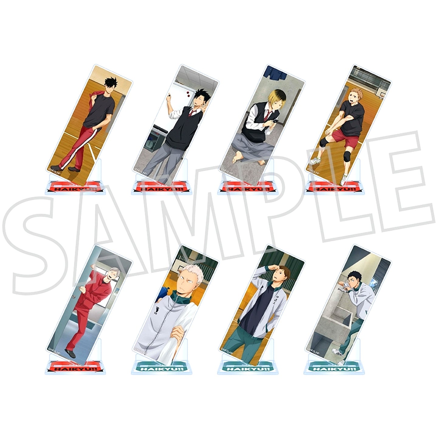 Set of 8 Haikyu!! Acrylic Stand Collection Nekoma High School Date Tech High School [USED]