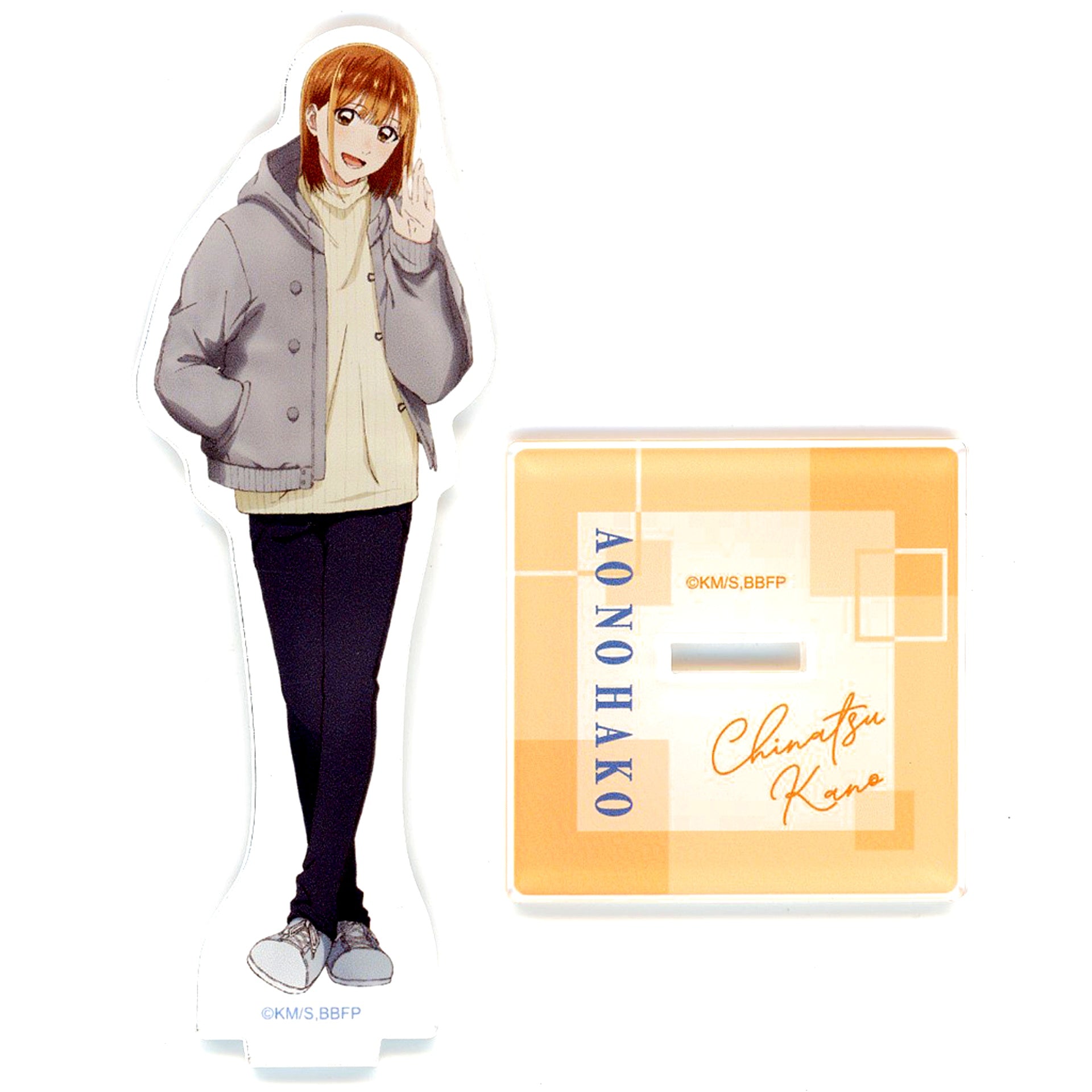 Chinatsu Kano Casual Clothes Acrylic Stand Blue Box POP UP SHOP in Marui [USED]