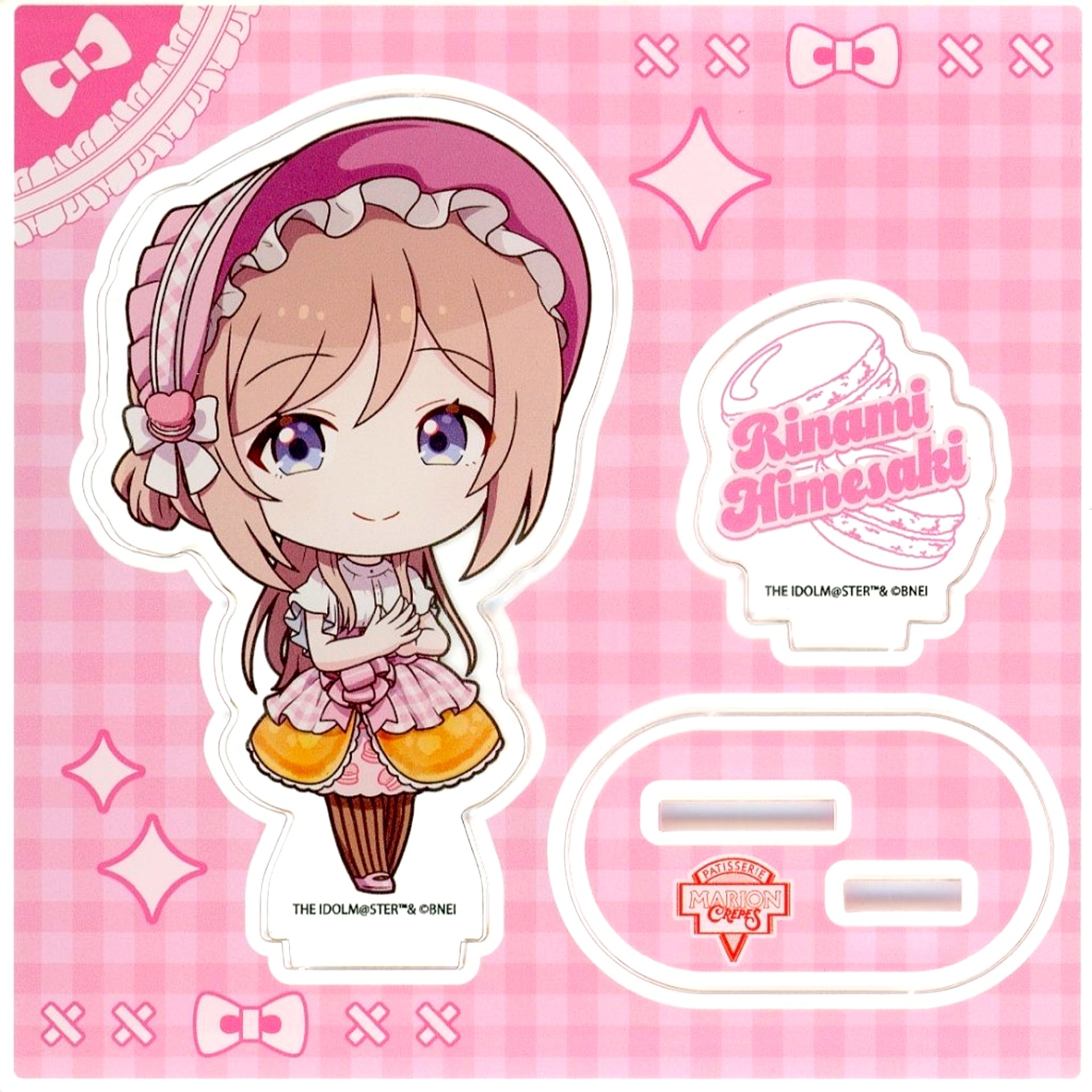 Rinami Himezaki Gakuen Idolmaster Acrylic Stand Plate Crepe Style Dress Ver. Mini Character Illustration Marion Crepes [USED]
